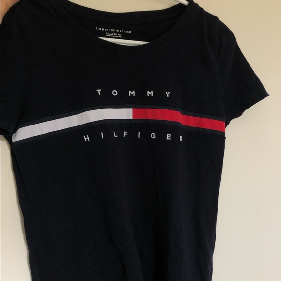 TOMMY HILIFIGER dark navy logo T-shirt, size: XXS - Picture 6 of 6